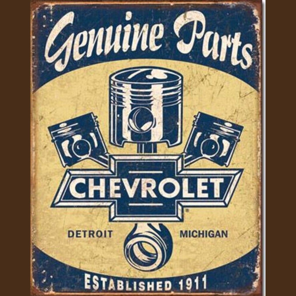 Chevrolet Genuine Parts Established 1911 Metal Sign 16" x 12.5" Home & Garden:Home Décor:Plaques & Signs Style Your Walls